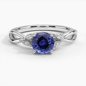 Brilliant earth Sapphire ring with diamond accents and contour diamond ring